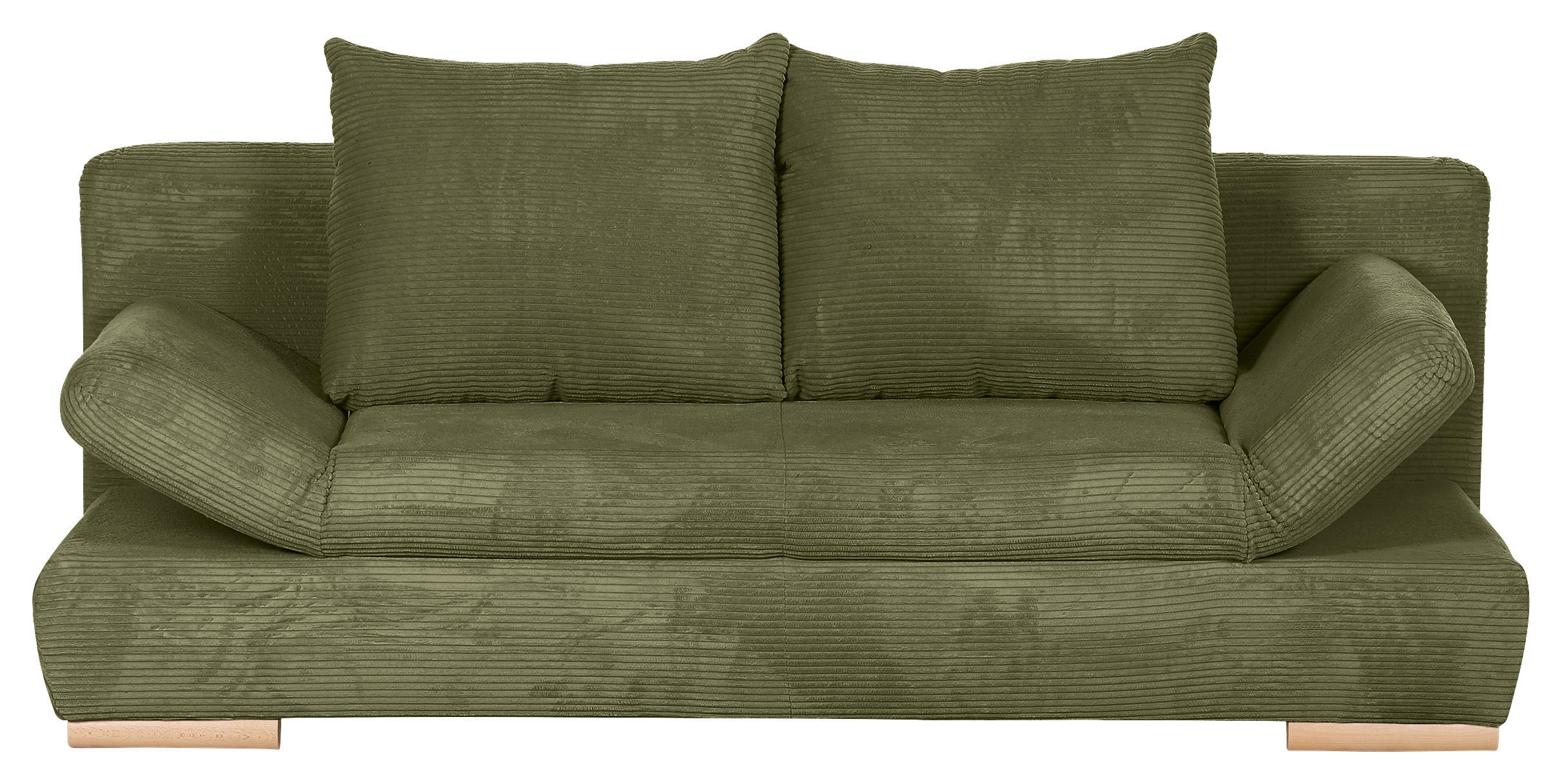 SCHLAFSOFA Cord Grün  - Naturfarben/Grün, KONVENTIONELL, Holz/Textil (200/75/92cm) - home24