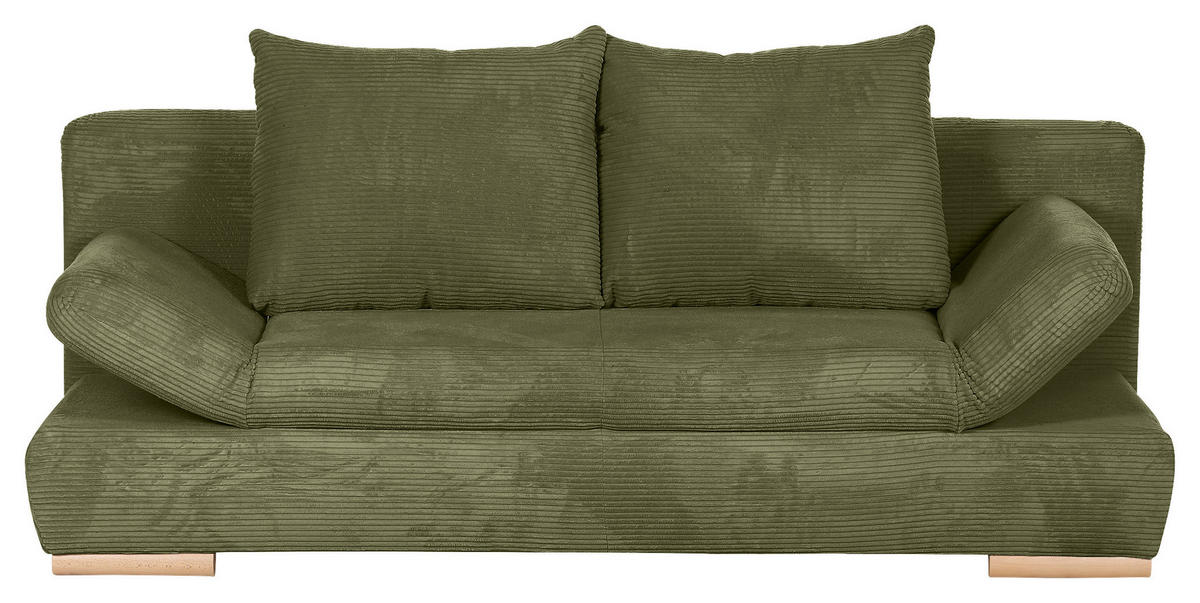 BÄDDSOFFA i manchester grön  - grön/naturfärgad, Klassisk, trä/textil (200/75/92cm) - Livetastic