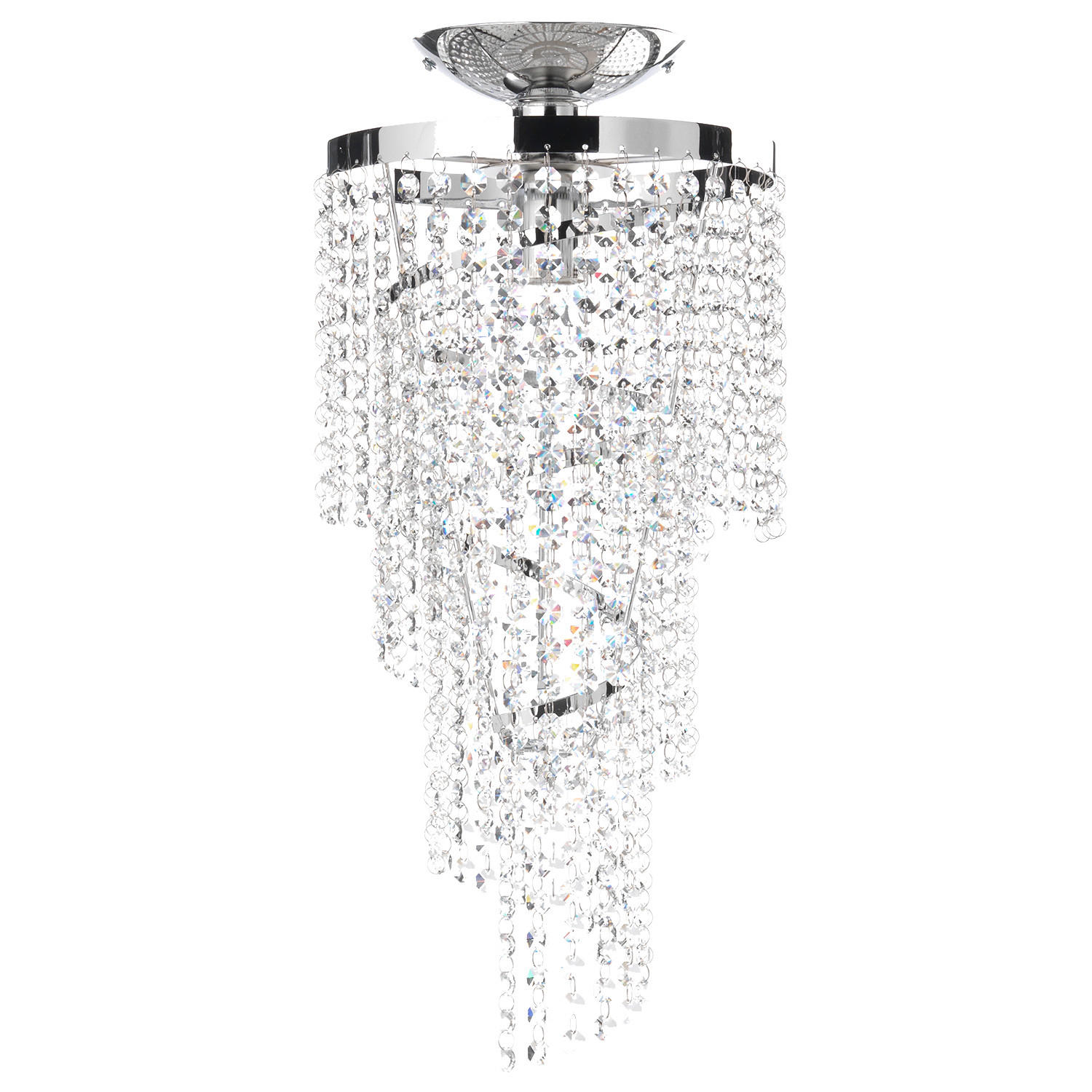DECKENLEUCHTE    25/55/25 cm  - Chromfarben, Design, Glas/Metall (25/55/25cm)