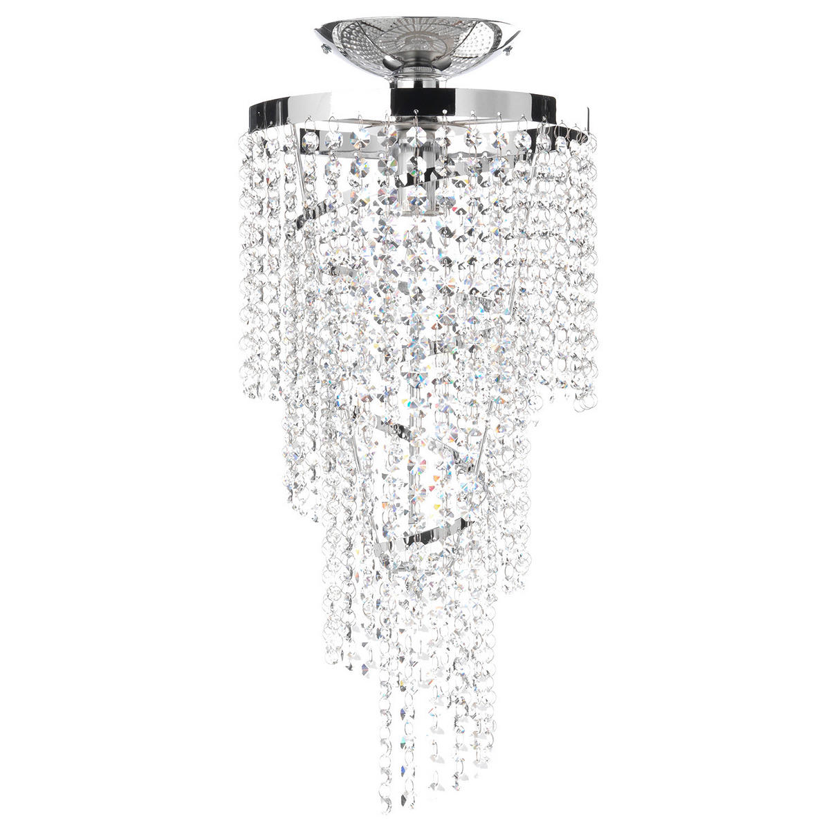 DECKENLEUCHTE    25/55/25 cm  - Chromfarben, Design, Glas/Metall (25/55/25cm)