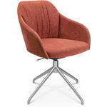 ARMLEHNSTUHL  in Aluminium Velours  - Rot/Alufarben, Design, Textil/Metall (58/81,5-84,5/60cm) - Johann Jakob
