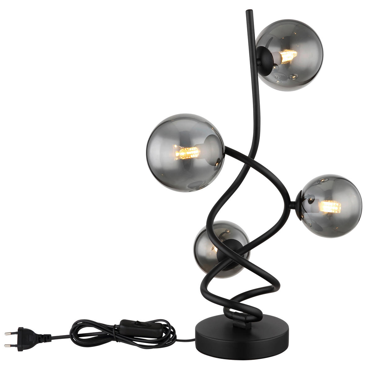 LED-TISCHLEUCHTE - Schwarz, Design, Glas/Kunststoff (15/52cm) - Globo