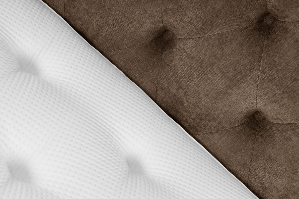 KONTINENTALSÄNG 180/200 cm  i brun  - aluminiumfärg/brun, Klassisk, metall/trä (180/200cm) - Novel