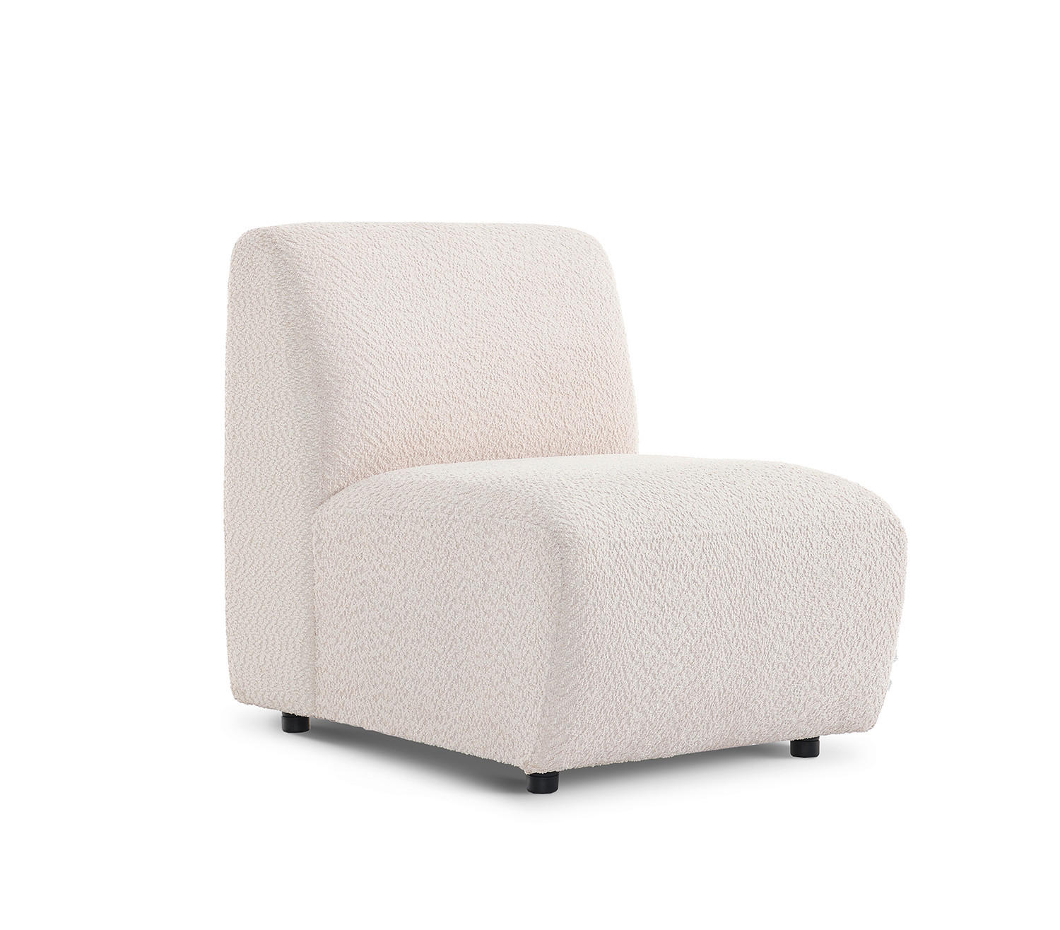 SESSEL in Bouclé Weiß  - Schwarz/Weiß, Design, Kunststoff/Textil (63/77/88cm) - Livetastic