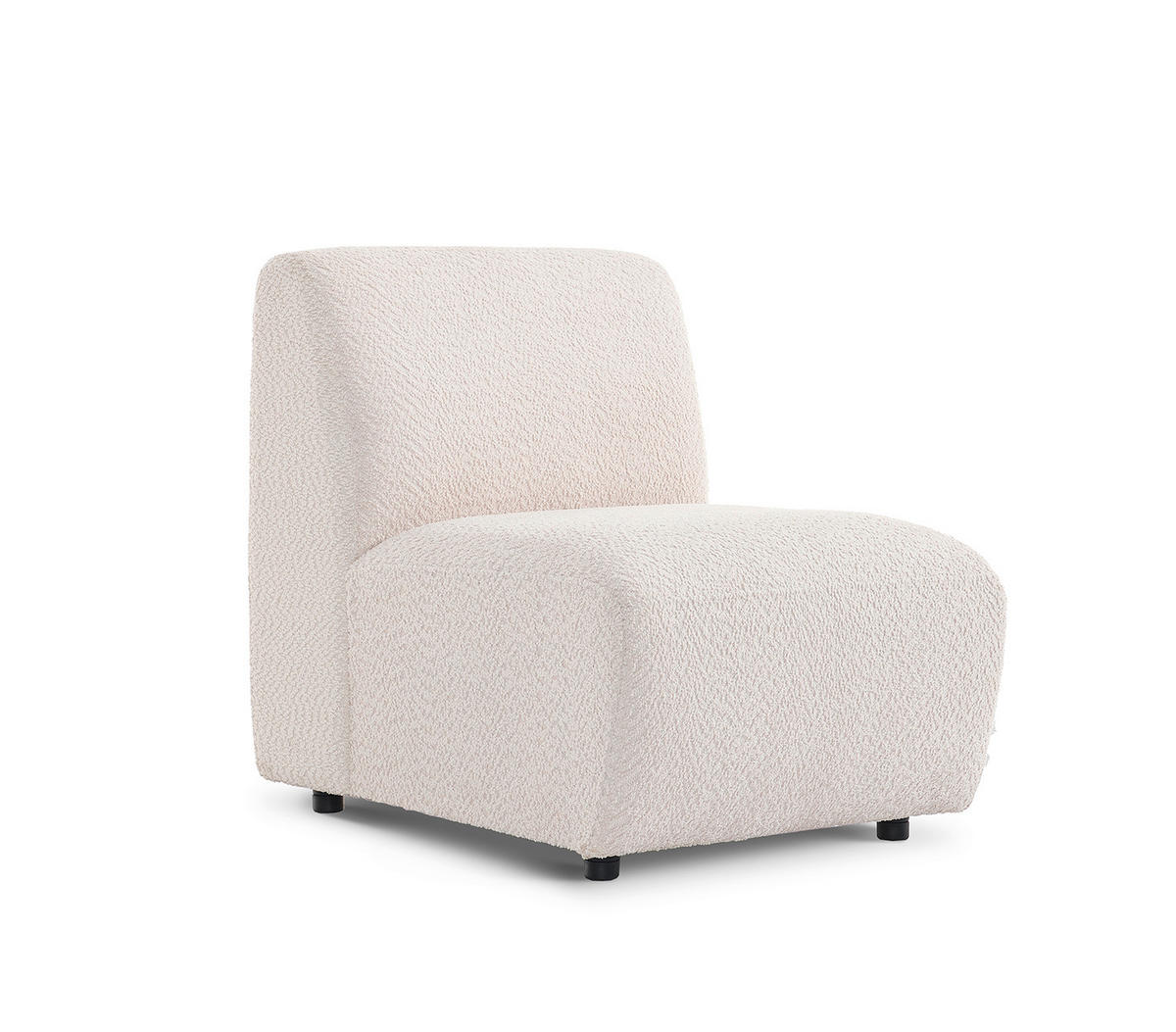 VIERSITZER-SOFA Bouclé Creme  - Creme/Schwarz, Design, Kunststoff/Textil (300/77/108cm) - Livetastic