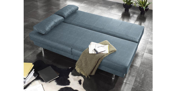 SCHLAFSOFA Macy in Blau, Grau  - Wengefarben/Blau, Design, Holz/Textil (203/94/100cm) - Novel