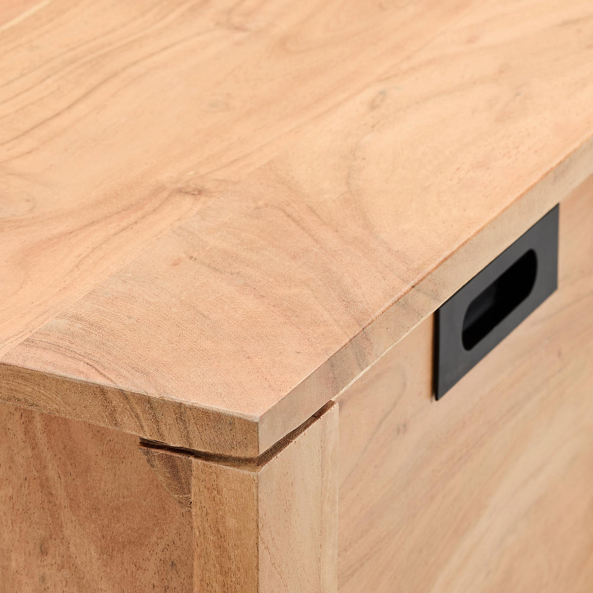 SIDEBOARD  in 160/90/40 cm  - Schwarz/Naturfarben, KONVENTIONELL, Holz/Metall (160/90/40cm) - Livetastic