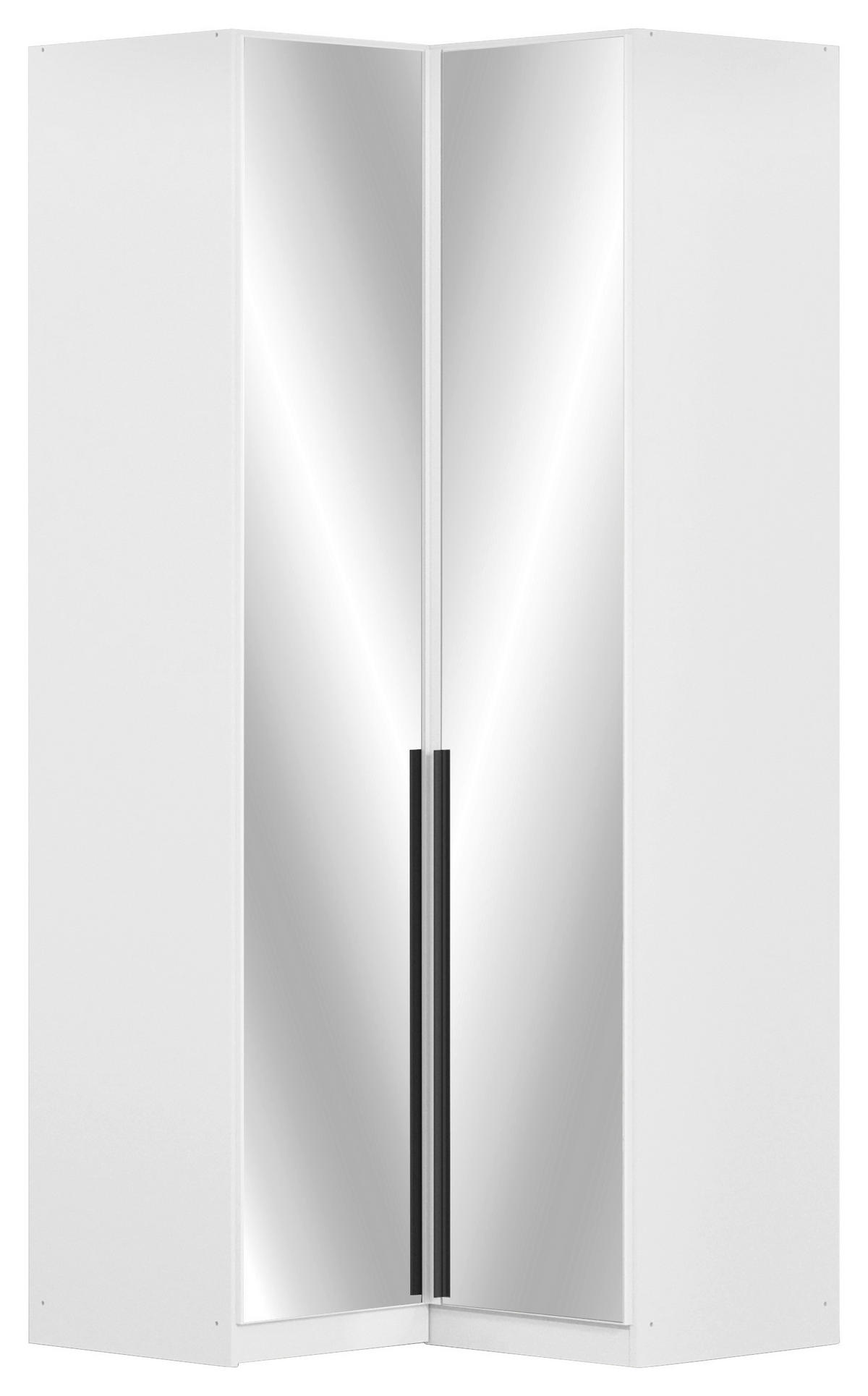 ECKKLEIDERSCHRANK 100/229/102 cm Weiß  - Weiß/Grau, MODERN, Glas/Holzwerkstoff (100/229/102cm) - Rauch Möbel