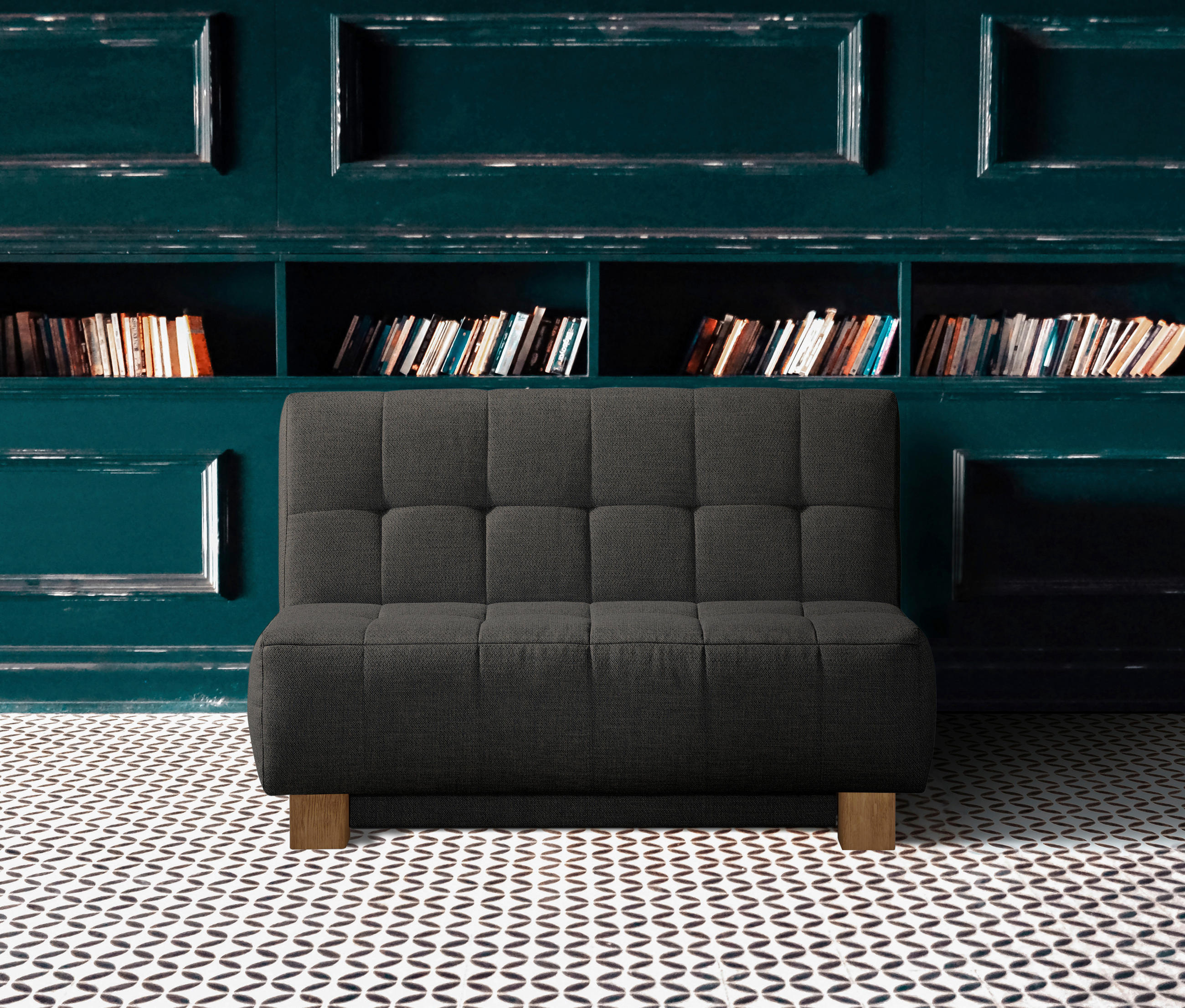 SCHLAFSOFA Anthrazit  - Anthrazit/Naturfarben, Design, Holz/Textil (125/92/102cm) - Novel