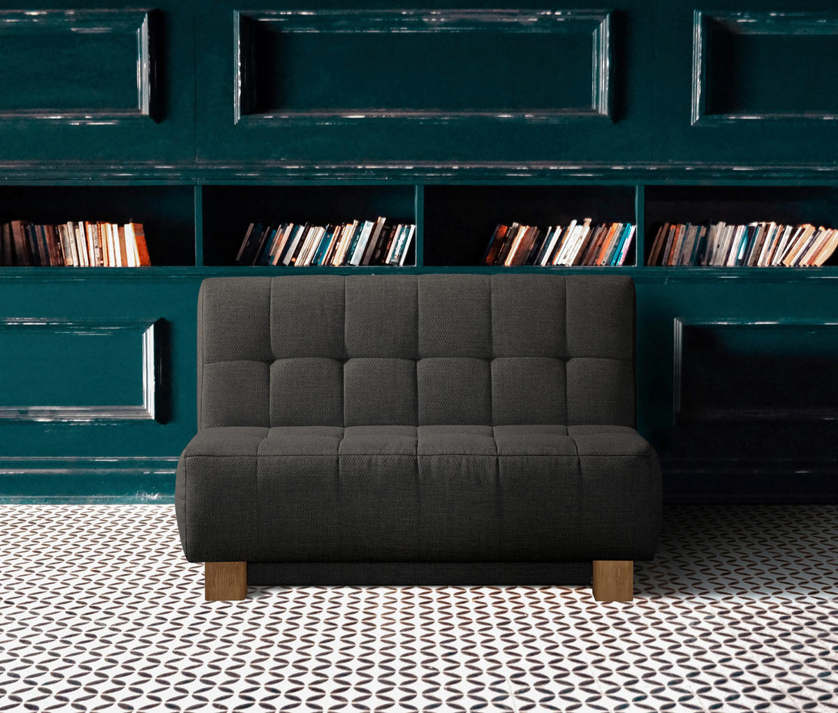 SCHLAFSOFA in Textil Anthrazit  - Anthrazit/Naturfarben, Design, Holz/Textil (125/92/102cm) - Novel