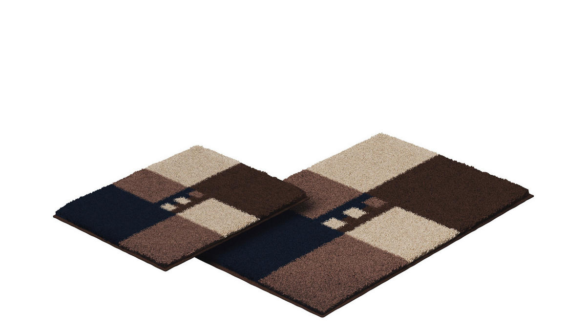 BADEMATTENSET Grund Braun  - Braun, Basics, Kunststoff/Textil - Grund