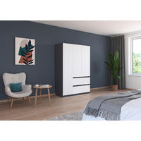 KLEIDERSCHRANK  in Grau, Weiß  - Weiß/Grau, KONVENTIONELL, Holzwerkstoff/Kunststoff (136/197/54cm) - Xora