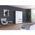 KLEIDERSCHRANK  in Grau, Weiß  - Weiß/Grau, KONVENTIONELL, Holzwerkstoff/Kunststoff (136/197/54cm) - Xora