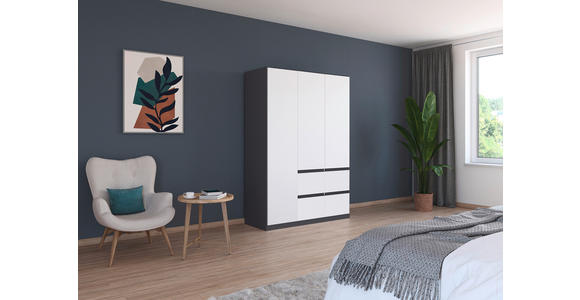 KLEIDERSCHRANK  in Grau, Weiß  - Weiß/Grau, KONVENTIONELL, Holzwerkstoff/Kunststoff (136/197/54cm) - Xora