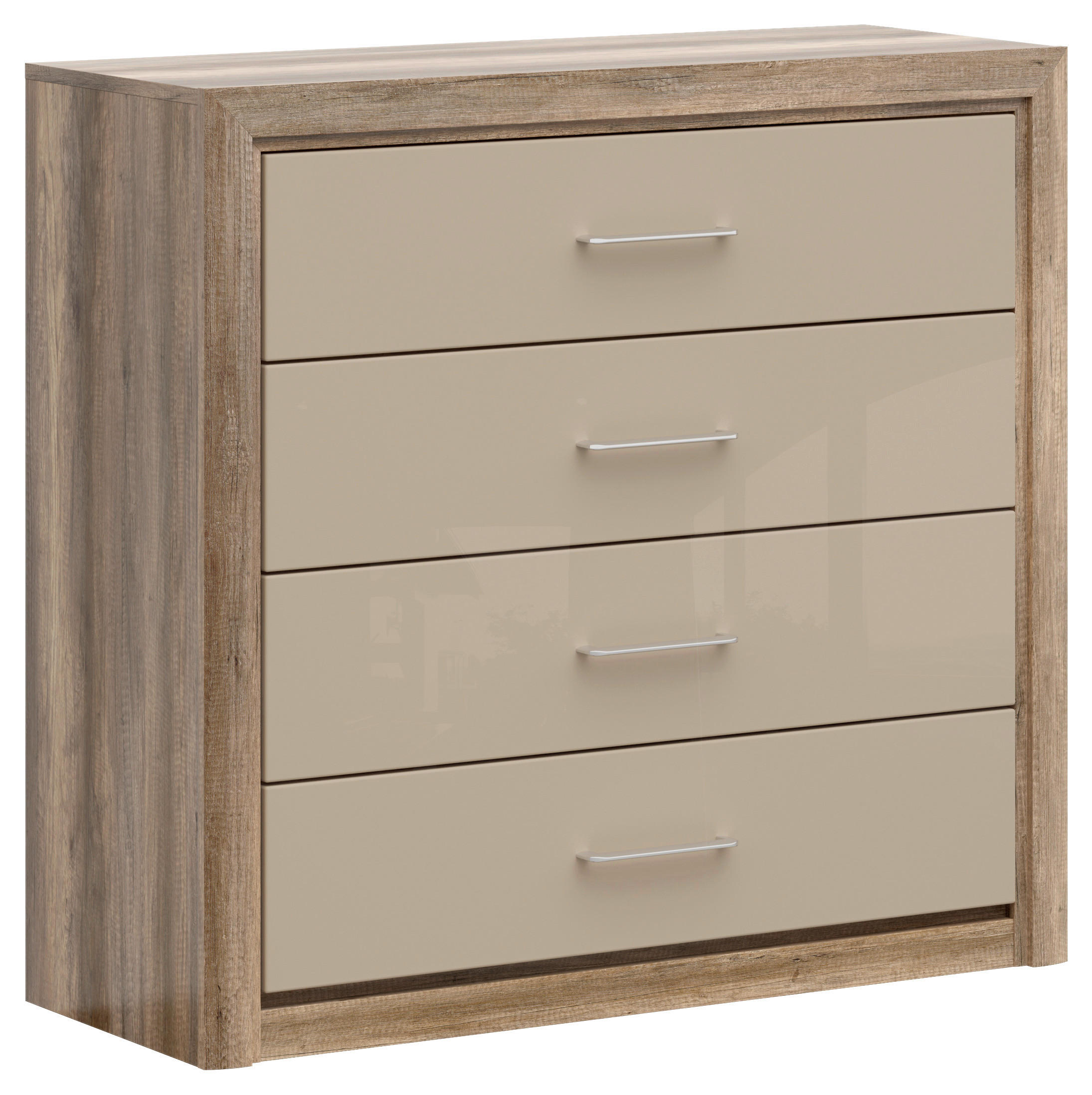 KOMMODE 103,5/96,5/40 cm  in Eichefarben, Sandfarben  - Sandfarben/Eichefarben, Design, Holzwerkstoff/Metall (103,5/96,5/40cm)
