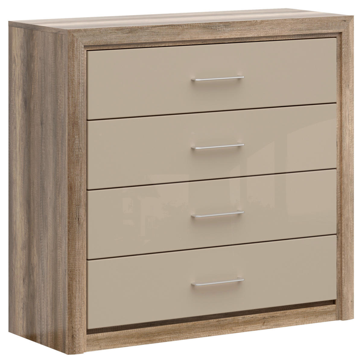 KOMMODE  in 103,5/96,5/40 cm  - Sandfarben/Eichefarben, Design, Holzwerkstoff/Metall (103,5/96,5/40cm)