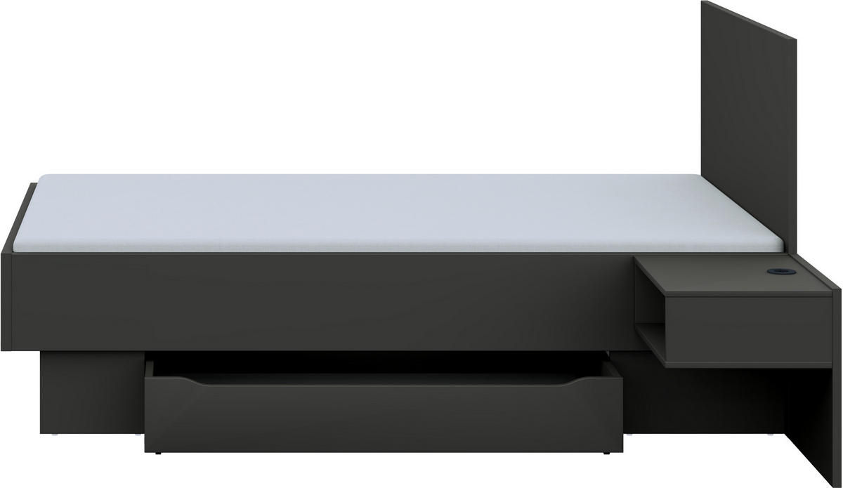BETTANLAGE 120/200 cm  in Graphitfarben   - Graphitfarben, Design, Holzwerkstoff (120/200cm) - Cantus
