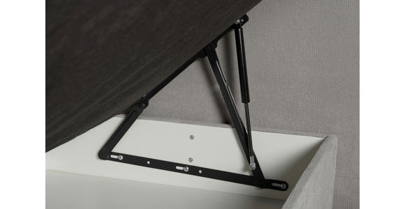 BOXSPRINGBETT 180/200 cm  in Hellgrau  - Hellgrau/Schwarz, KONVENTIONELL, Kunststoff/Textil (180/200cm) - Carryhome