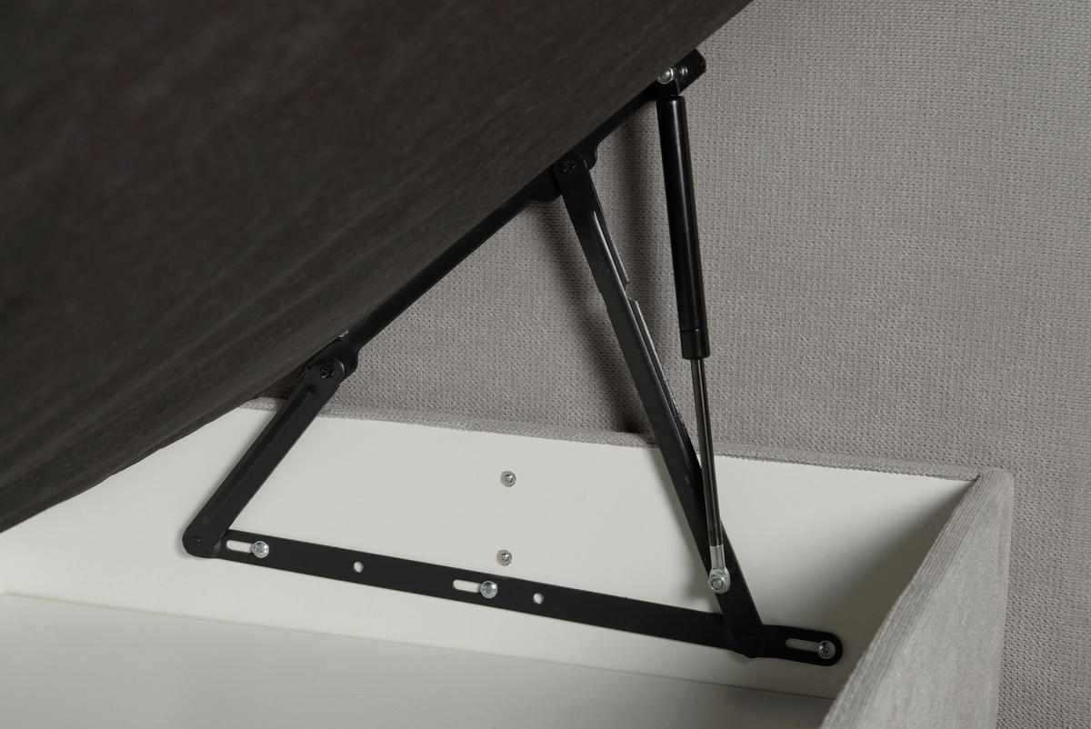 BOXSPRINGBETT 160/200 cm  Hellgrau  - Hellgrau/Schwarz, Konventionell, Kunststoff/Textil (160/200cm) - Carryhome