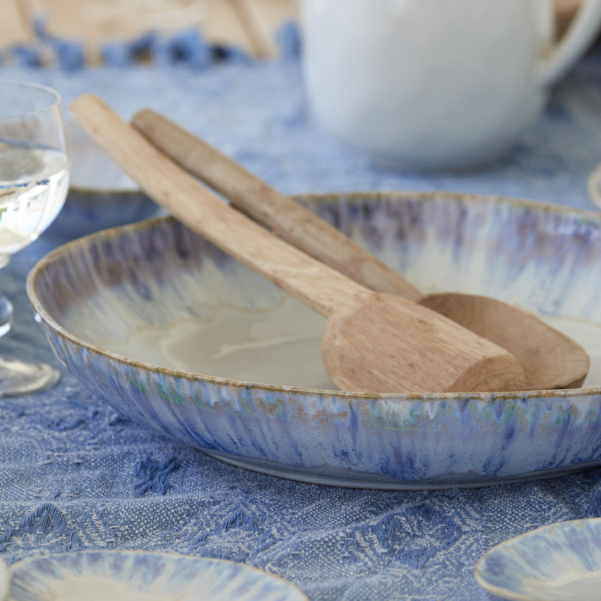 SCHÜSSEL BRISA   - Weiß/Hellblau, Basics, Keramik (37/7cm) - Costa Nova