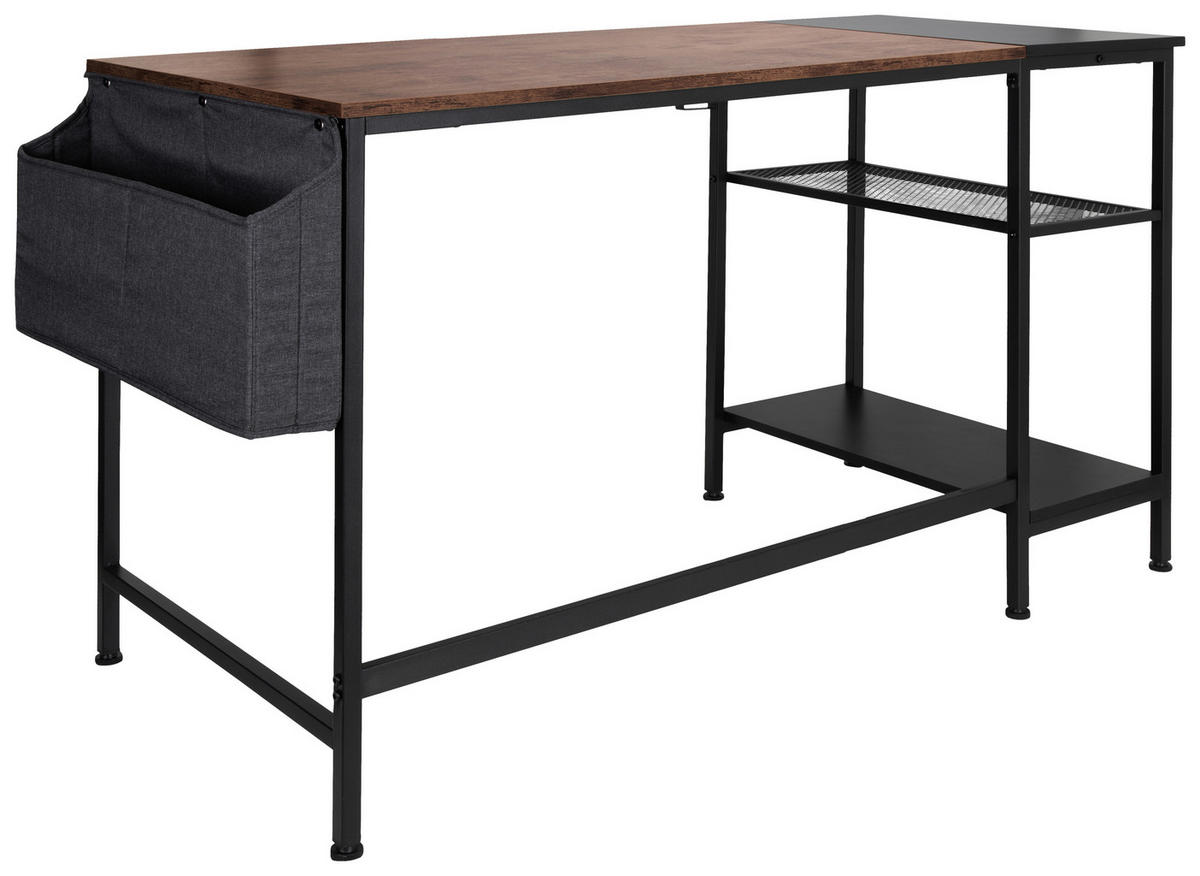 PSACÍ STŮL, hnědá, černá, 120/60/76 cm - černá/hnědá, Basics, kov/kompozitní dřevo (120/60/76cm) - MID.YOU