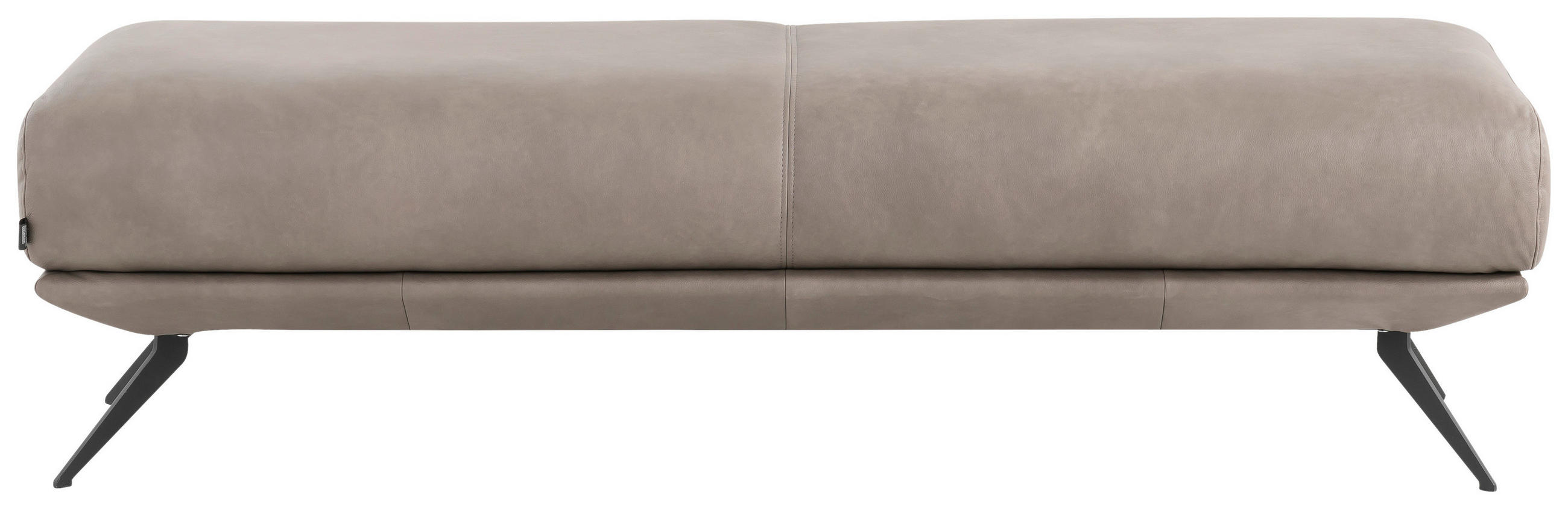 HOCKER Echtleder Grau  - Schwarz/Grau, Design, Leder/Metall (160/45/60cm) - Dieter Knoll