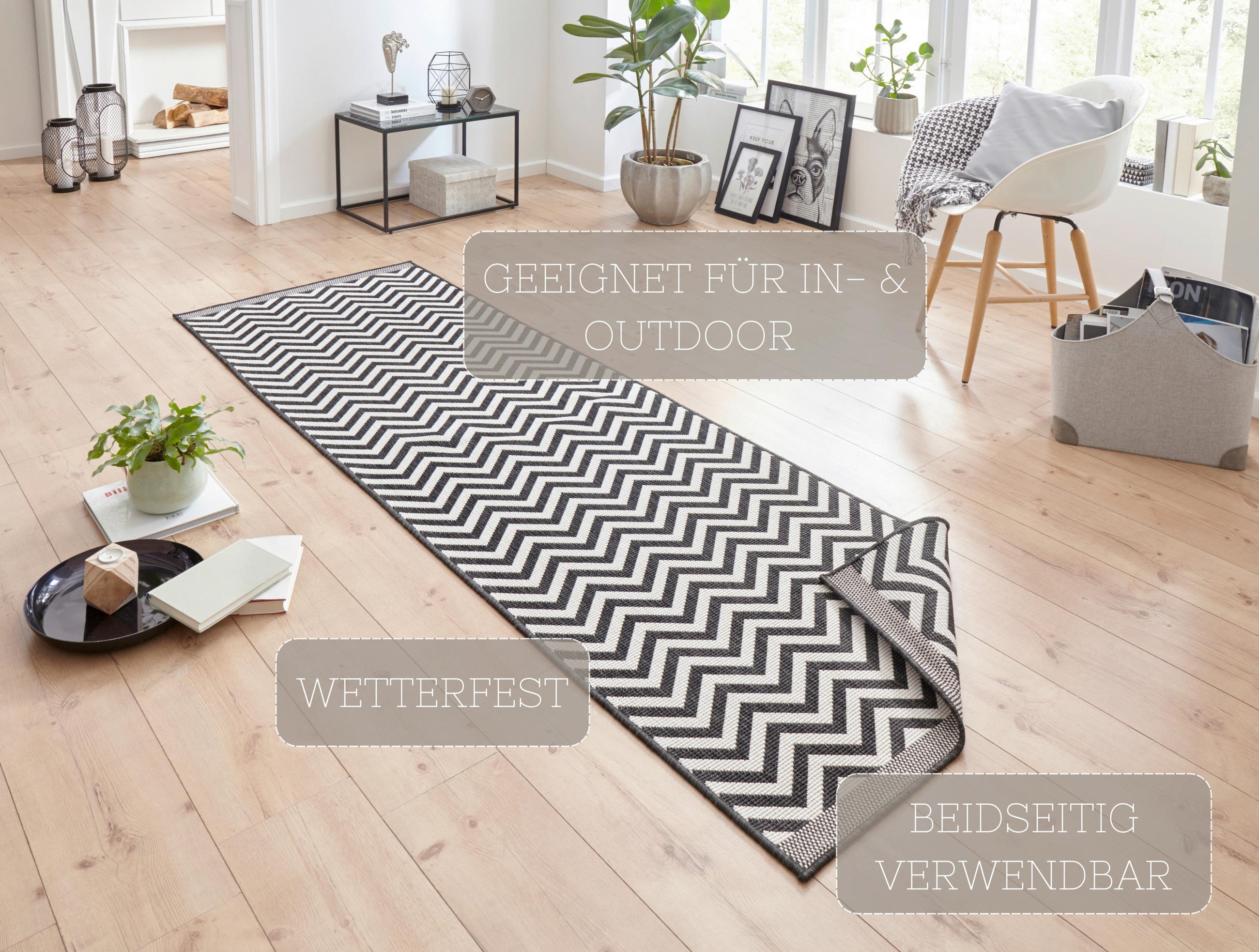 LÄUFER 80/250 cm Twin Supreme  - Creme/Schwarz, Design, Kunststoff (80/250cm)