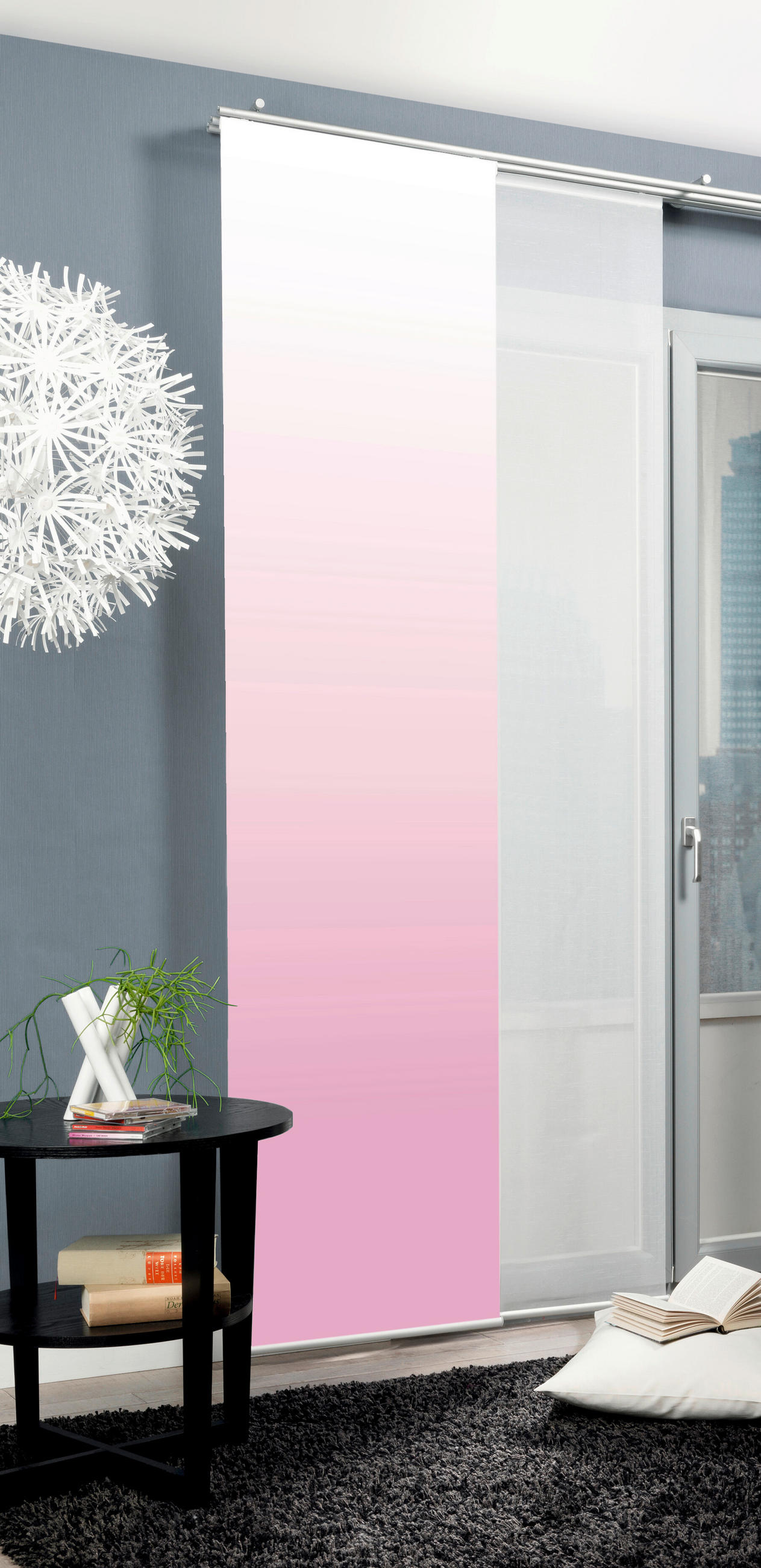 FLÄCHENVORHANG in Rosa, Hellrosa blickdicht  - Hellrosa/Rosa, Design, Textil (60/245cm) - Schmidt W. Gmbh