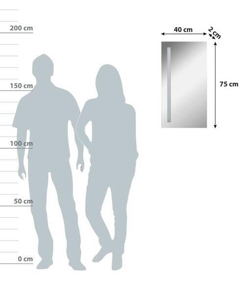 BADEZIMMERSPIEGEL 40/75/2 cm  - Basics, Glas (40/75/2cm) - MID.YOU