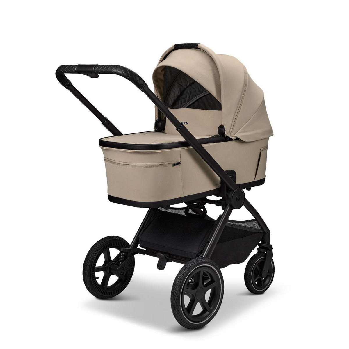 KINDERWAGENSET  GIO FOLD SET AIR  sand  - Sandfarben/Schwarz, Basics, Textil/Metall (120/58/92cm) - Moon Edition