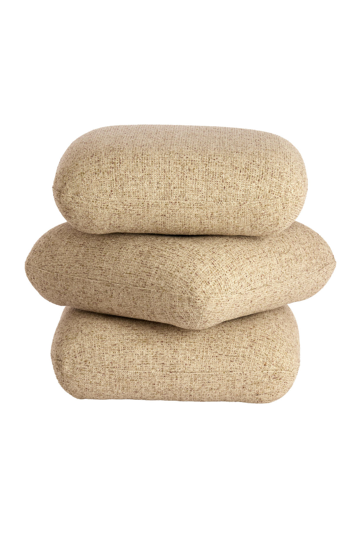 POUF LAURIE 44,5/44,5/44,5 cm  - Creme/Hellgrau, Basics, Textil (44,5/44,5/44,5cm) - Light & Living