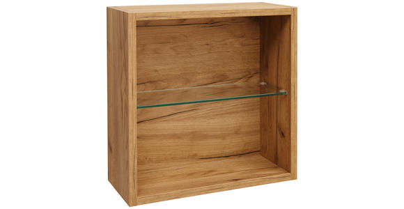 BADEZIMMERREGAL 45/45/18,8 cm - Eichefarben, Design, Glas/Holz (45/45/18,8cm) - Dieter Knoll