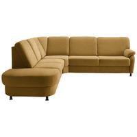 ECKSOFA Flachgewebe Currygelb  - Currygelb/Schwarz, Konventionell, Textil/Metall (287/269cm) - Beldomo System