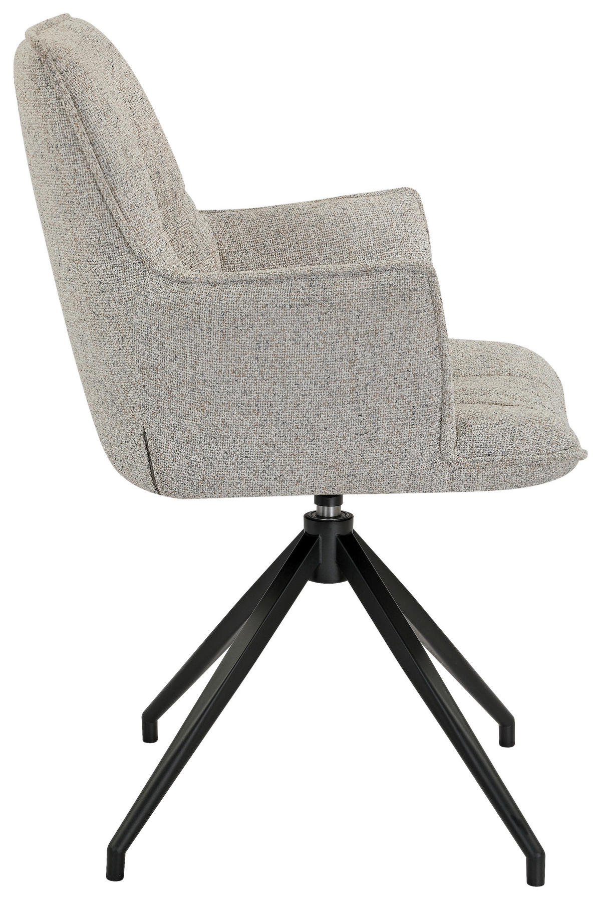 ARMLEHNSTUHL  Sitzfläche 360° drehbar, automatische Rückholfunktion Leinenoptik  Schwarz, Beige  - Beige/Schwarz, Design, Textil/Metall (59/89,5/63cm) - Novel