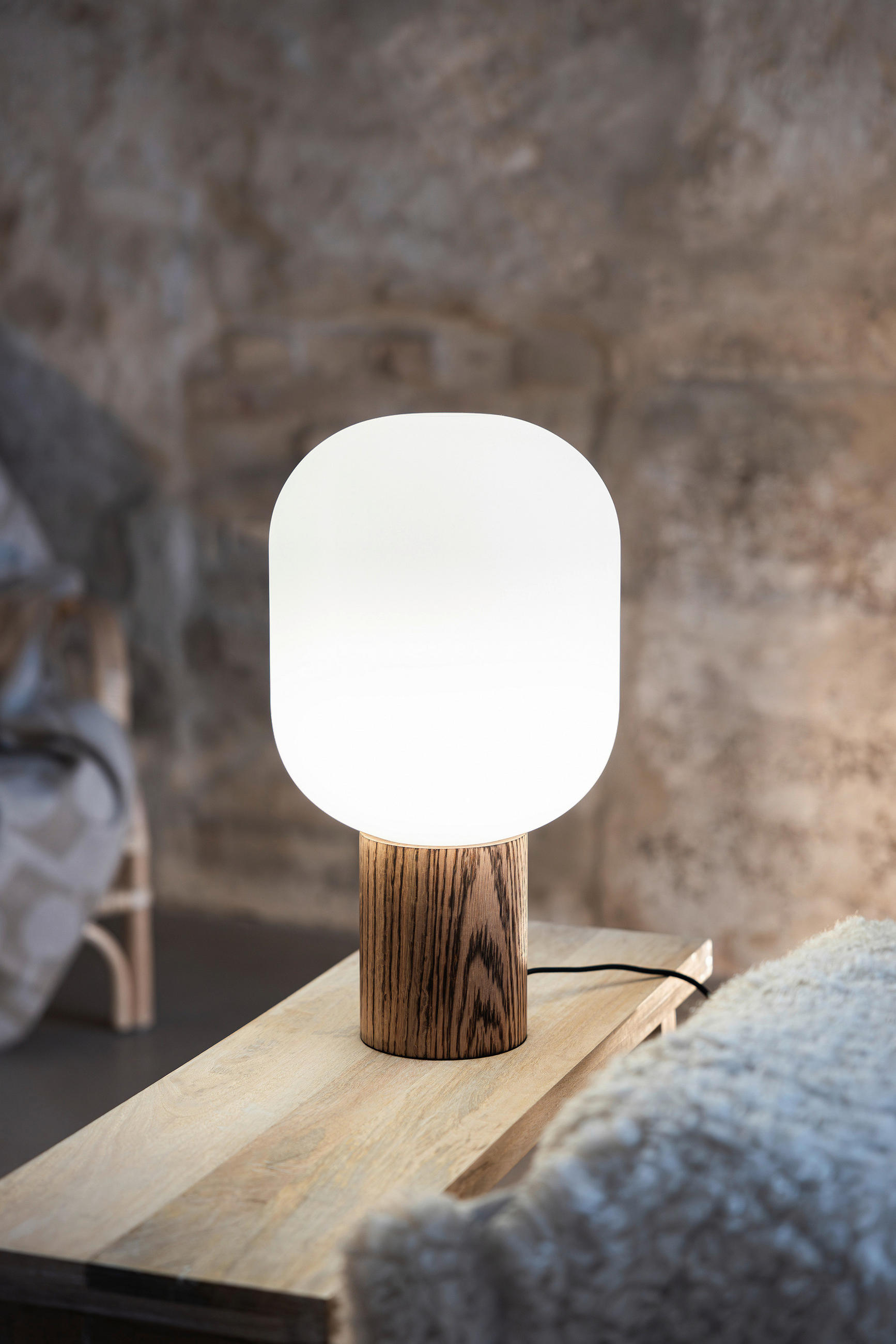 TISCHLEUCHTE SKENE 24,5/44 cm   - Weiß/Braun, Basics, Glas (24,5/44cm) - Markslöjd