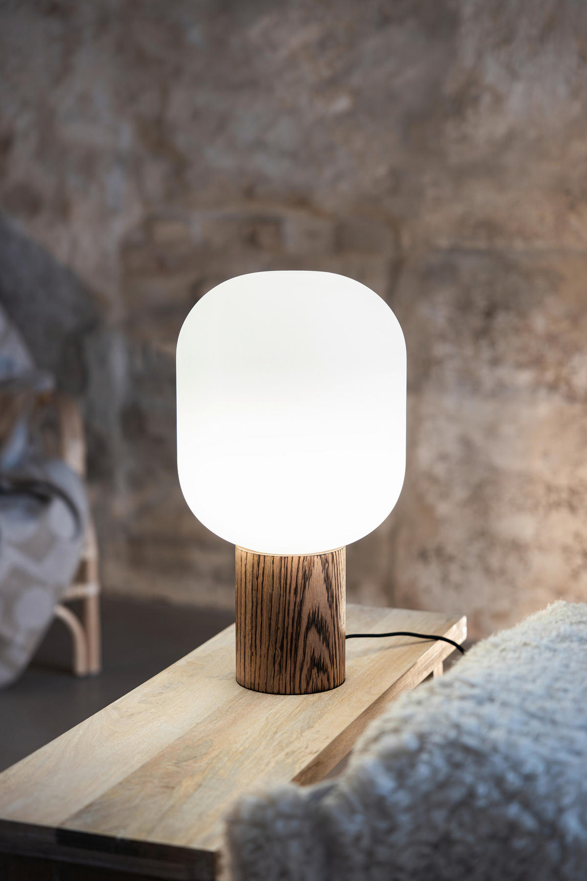 TISCHLEUCHTE SKENE 24,5/44 cm   - Weiß/Braun, Basics, Glas (24,5/44cm) - Markslöjd