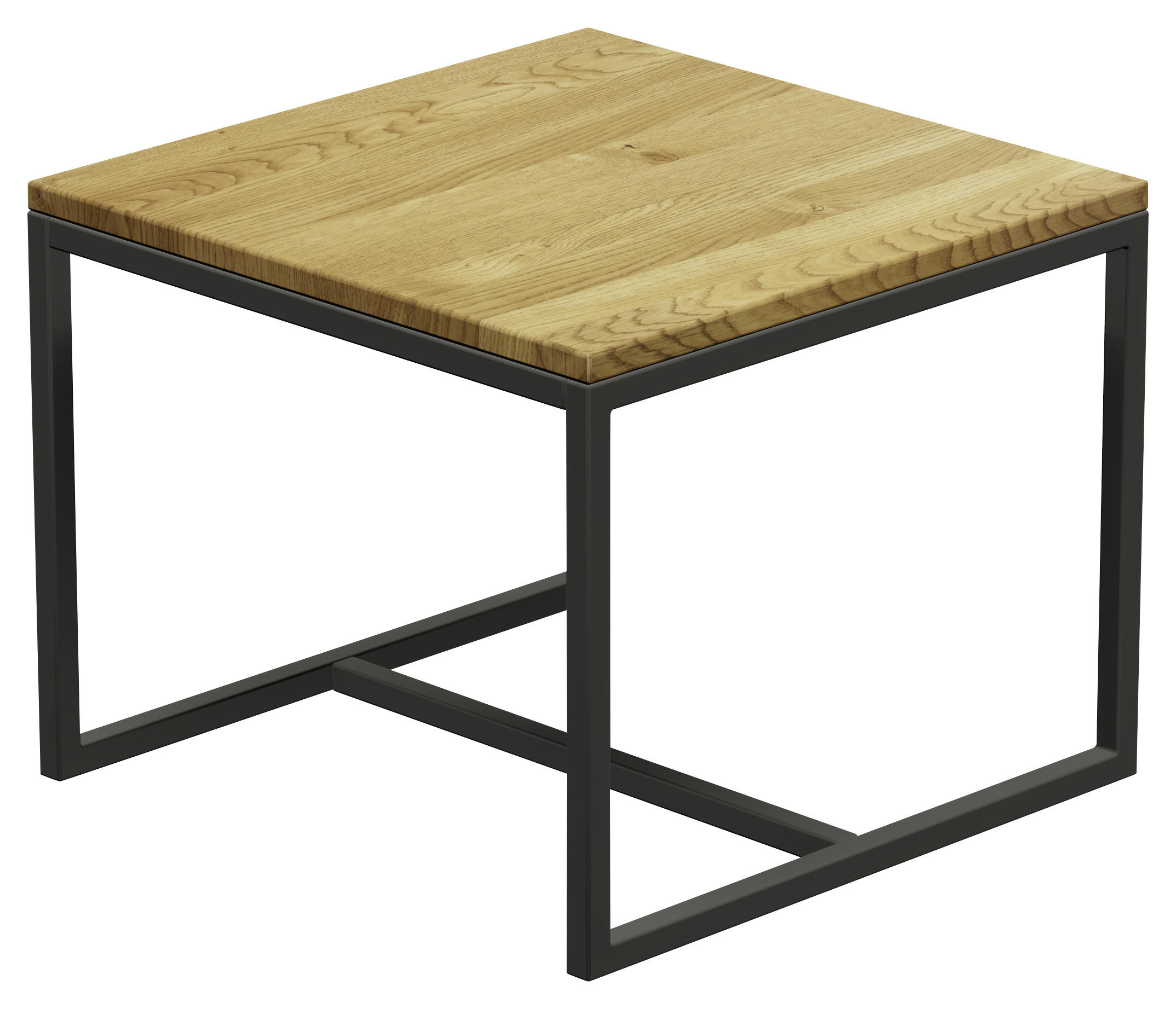 Couchtisch in Holz, Metall 50/50/40 cm