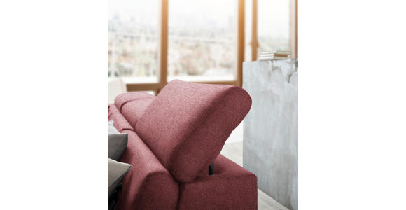 ECKSOFA inkl. Funktionen Hellrot Webstoff  - Hellrot/Silberfarben, Design, Textil/Metall (167/250cm) - Xora