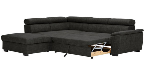 ECKSOFA  in Lederlook Anthrazit  230/263 cm  - Anthrazit/Schwarz, Design, Kunststoff/Textil (230/263cm) - Hom`in