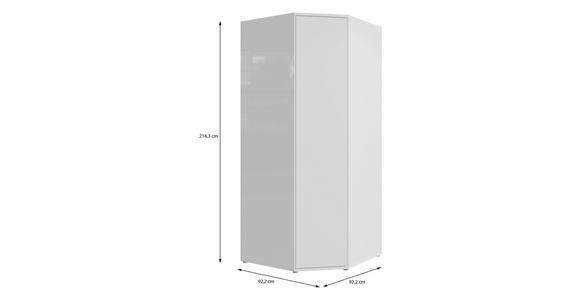 ECKKLEIDERSCHRANK 92/214/92 cm Weiß, Weiß Hochglanz  - Weiß Hochglanz/Weiß, Trend, Holzwerkstoff (92/214/92cm) - Carryhome