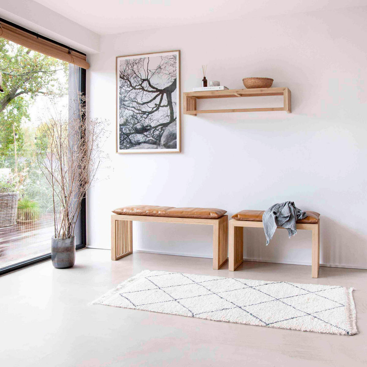 SITZBANK Holz Naturfarben  - Naturfarben, Design, Holz (73/43/35cm) - MID.YOU