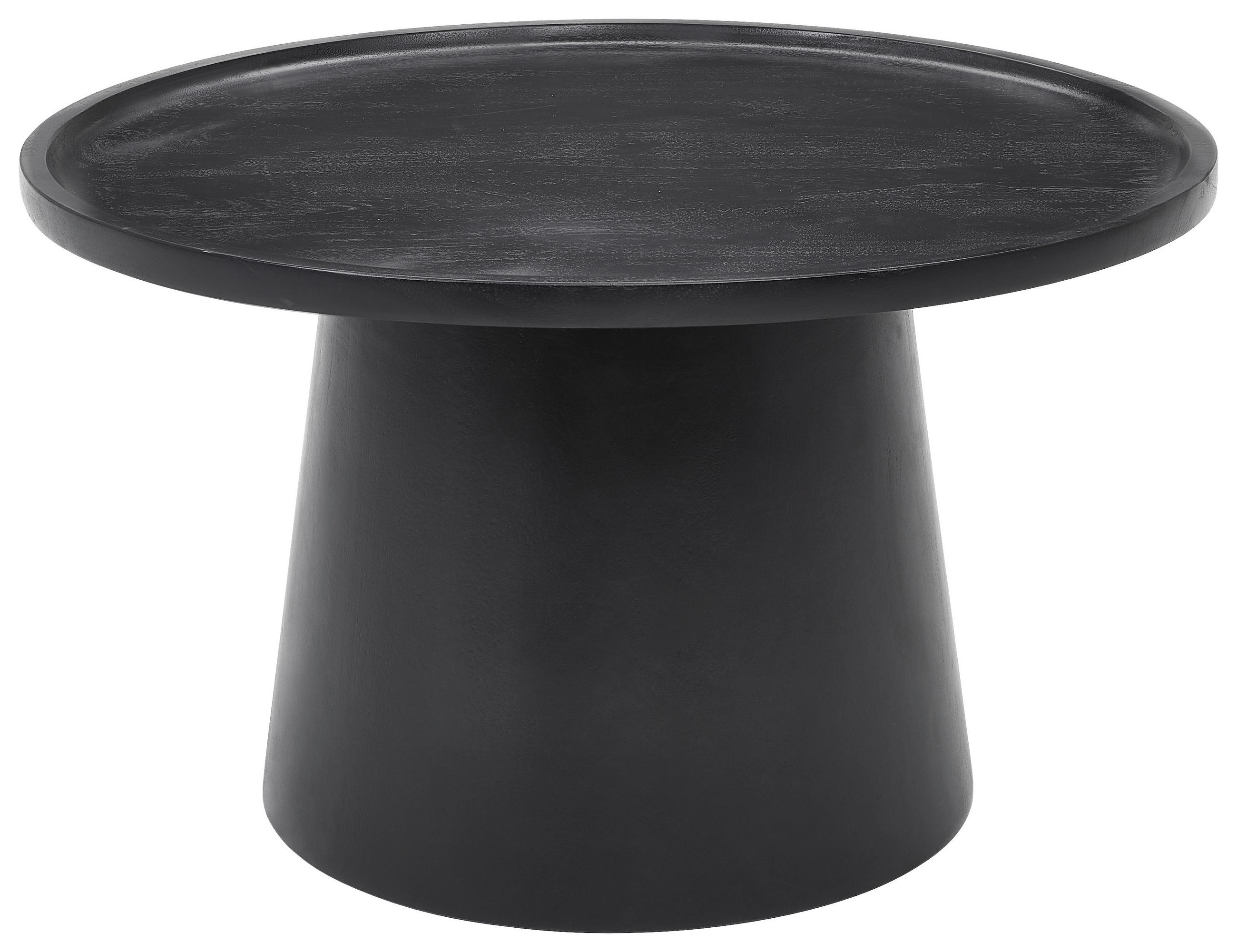 COUCHTISCH Akazie vollmassiv 66/66/38 cm rund Schwarz  - Schwarz, Design, Holz (66/66/38cm) - Carryhome