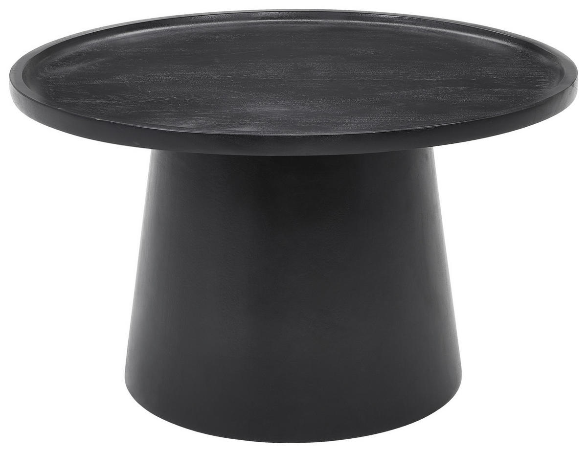 COUCHTISCH Akazie vollmassiv 66/66/38 cm rund Schwarz  - Schwarz, Design, Holz (66/66/38cm) - Carryhome