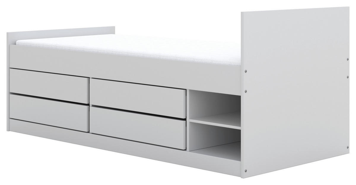 KINDER-/JUNIORBETT - Birkefarben/Weiß, MODERN, Holz/Holzwerkstoff (90/200cm) - MID.YOU