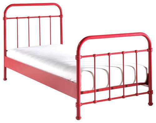 KINDER-/JUNIORBETT 90/200 cm  in Rot  - Rot, ROMANTIK / LANDHAUS, Metall (90/200cm) - MID.YOU