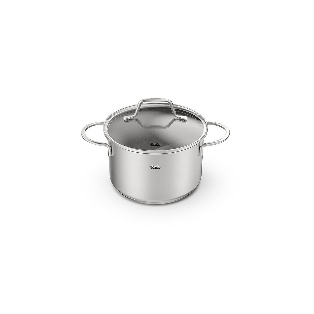 KOCHTOPFSET Sereno 5-teilig  - Edelstahlfarben/Schwarz, Basics, Metall (53/36/33cm) - Fissler
