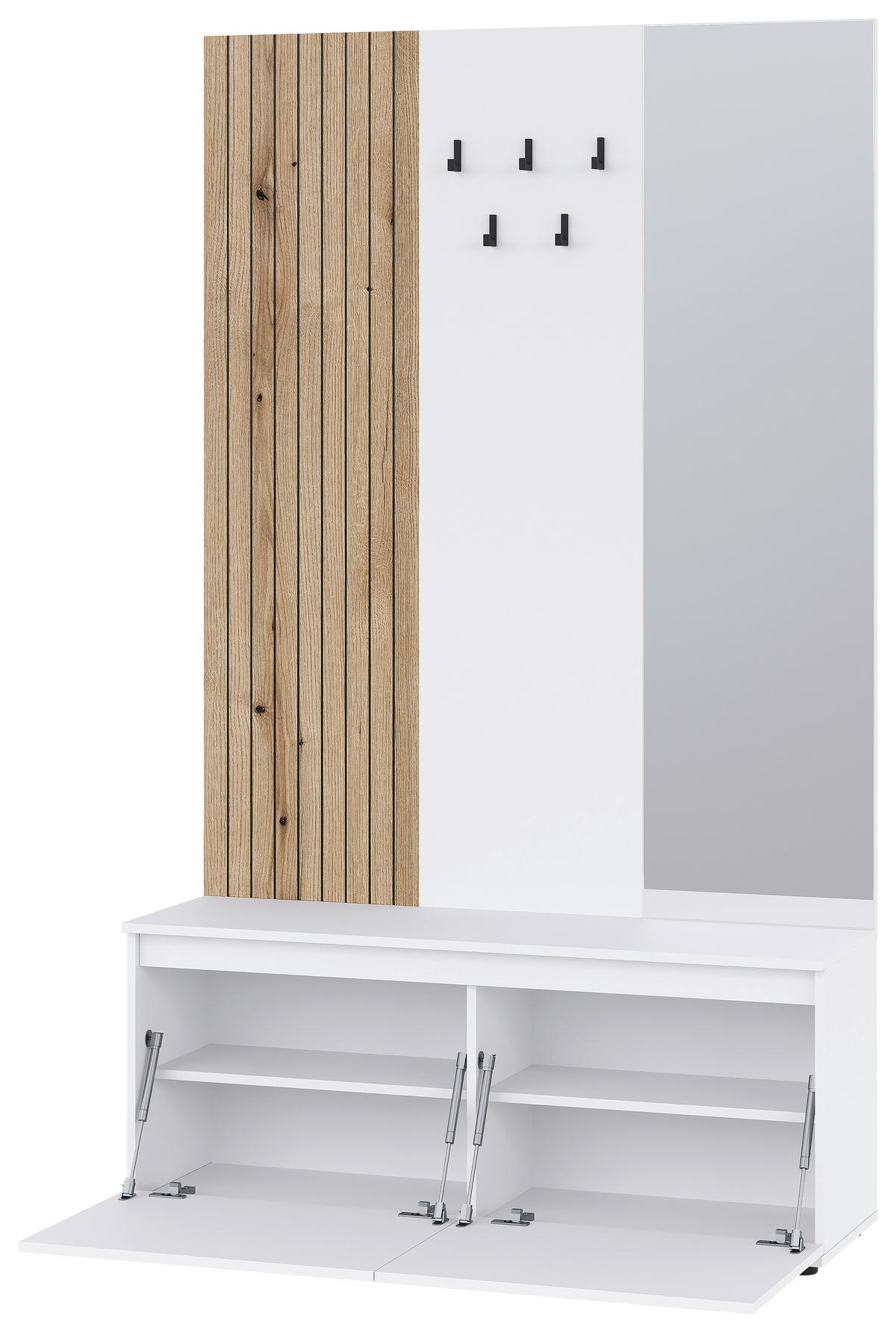 ŠATNA, 120/200/36,6 cm - bílá/barvy dubu, Konvenční, kompozitní dřevo (120/200/36,6cm) - Carryhome