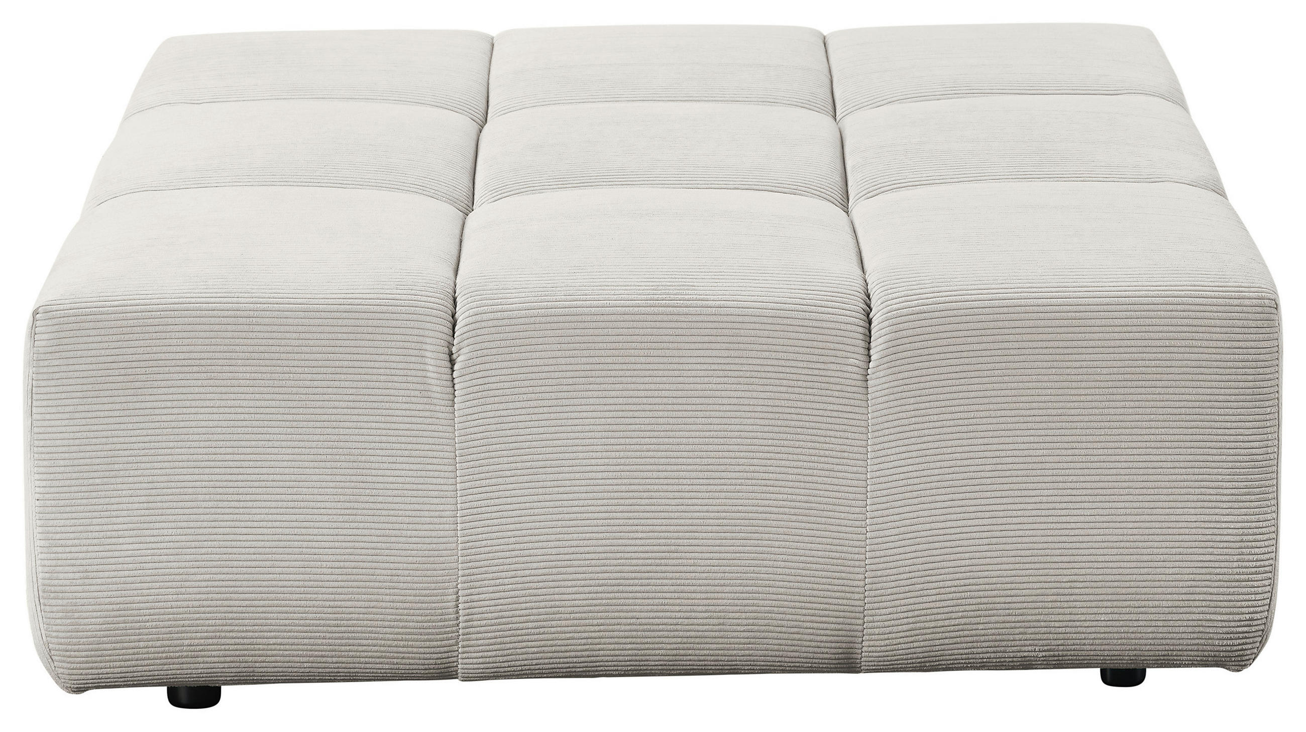 HOCKER Feincord Weiß  - Schwarz/Weiß, Design, Kunststoff/Textil (107/39/107cm) - Hom`in