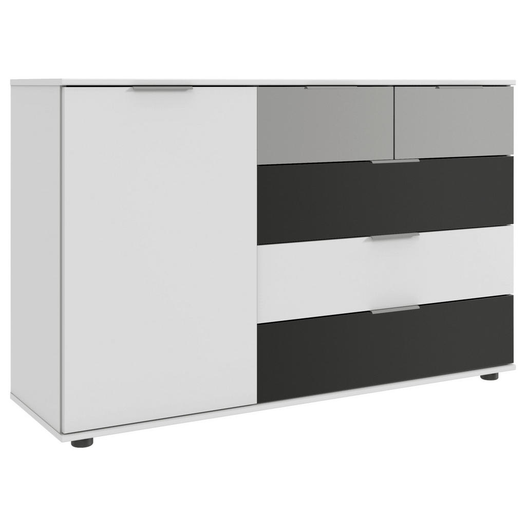 Kommode 130 Cm Monaco, Grau/weiß