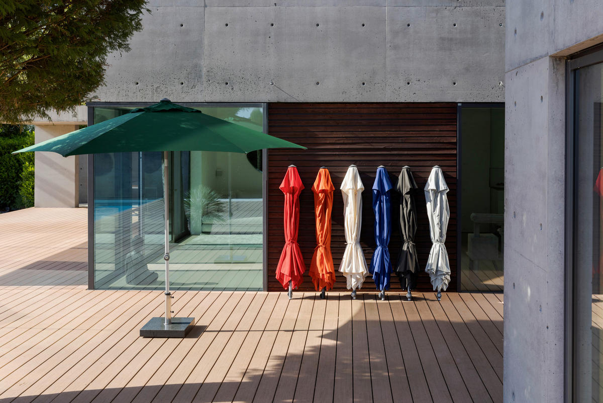 SONNENSCHIRM 300 cm Anthrazit  - Anthrazit/Silberfarben, Basics, Textil/Metall (300cm) - Kettler